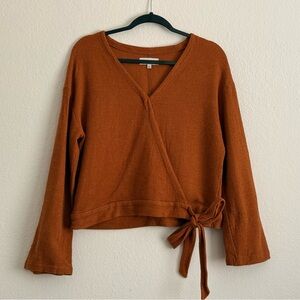 Madewell Burnt Orange Wrap Sweater